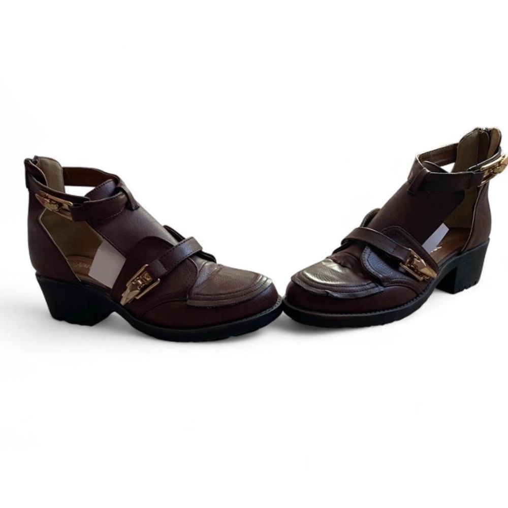 Nature Breeze brown faux leather ankle boots - Picture 4 of 8